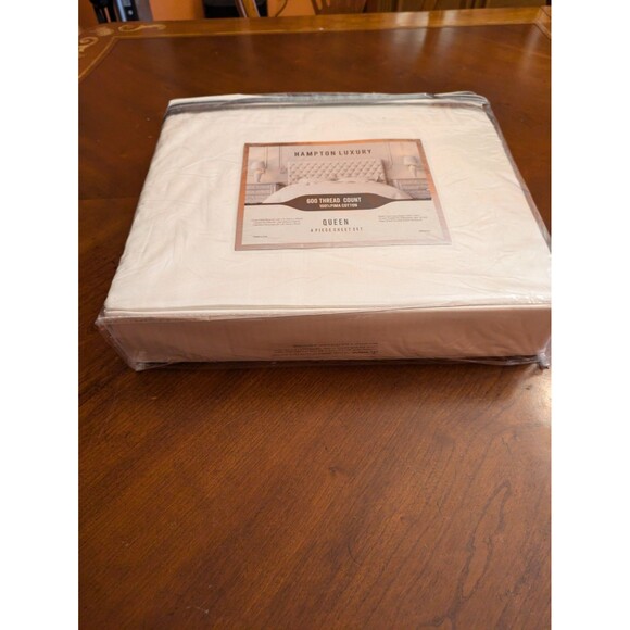 Hampton House Queen Sheet Set 4pcs Blue Pillow Cases100% Cotton Sateen 600 TC - Picture 7 of 7